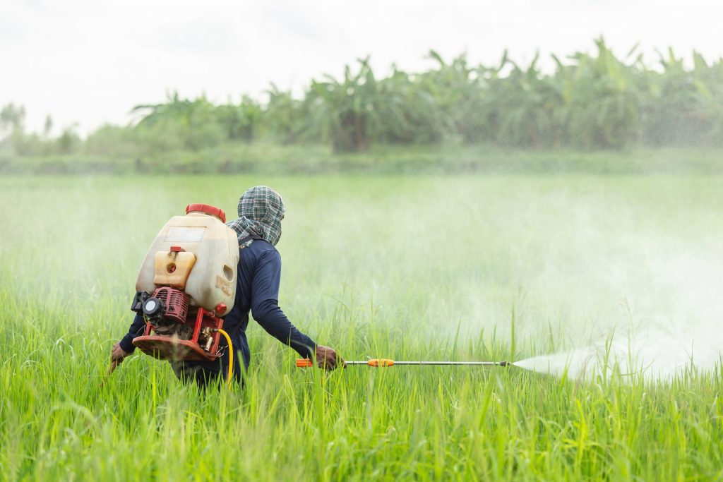 Chemicals sprayed on crops