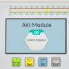 gstf5-aki-specialist-module-5-flower-essences-en - Bioresonance.org Screen showing an AKI Module interface with 'FLOWER ESSENCES' and a large hexagon reading '05', plus green, yellow, blue, and white Start/Test/Power buttons below.