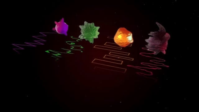 Cells and substances each shown with their own frequency pattern