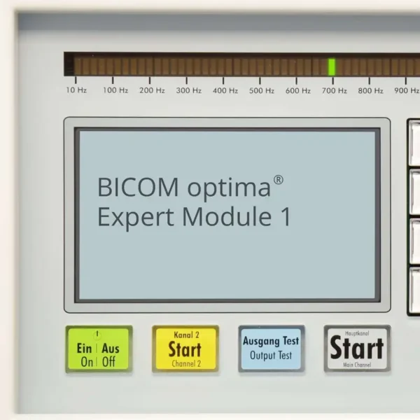 BICOM optima screen showing Expert Module 1, the extension module for 2nd generation V7 and V8 devices